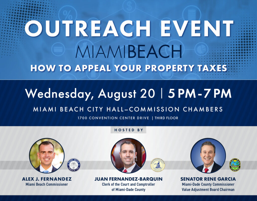 property taxes outreach event flyer