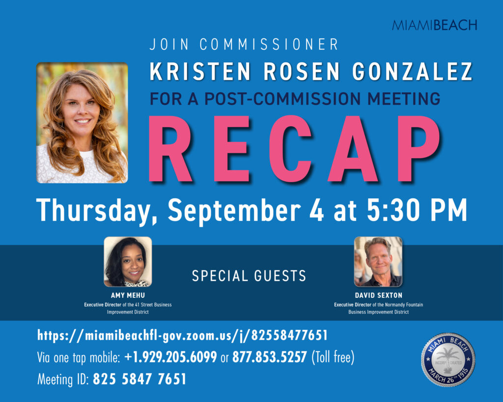 Commissioner Rosen Gonzalez Sept Recap