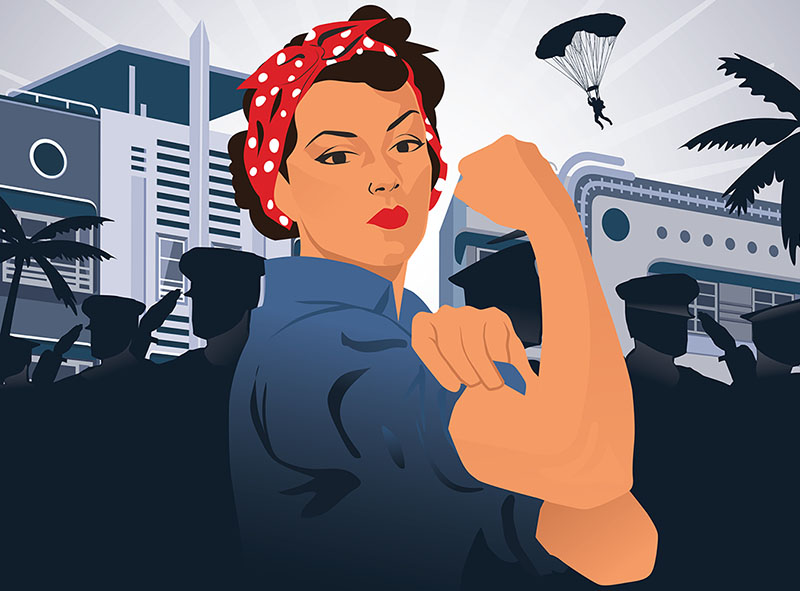 Vintage woman worker