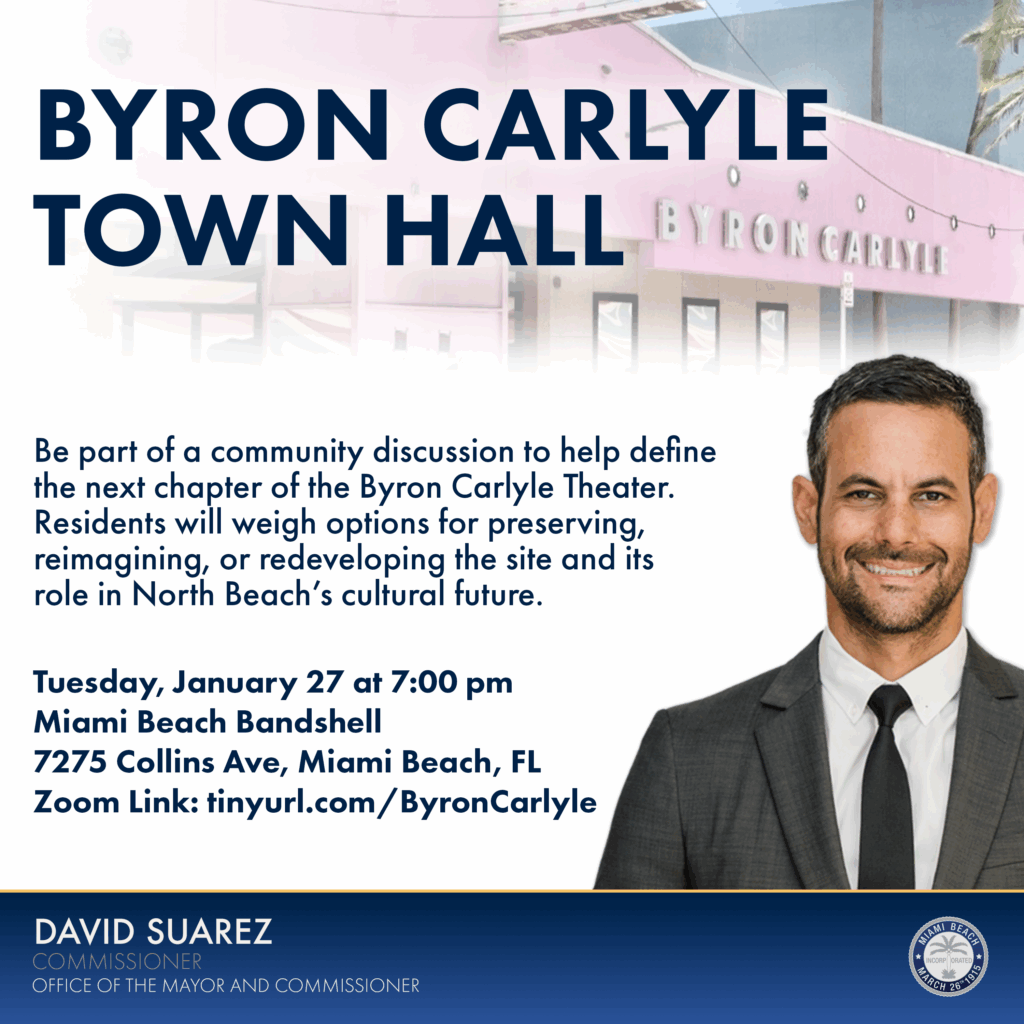 Byron Carlyle Town Hall flyer