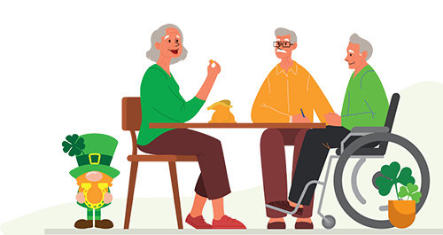 seniors enjoying st patricks day