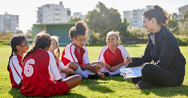 Camp counselor and kids