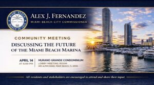 Miami beach Marina future community meeting with Commissioner Fernandez 