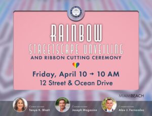 rainbow streetscape unveiling and ribbon cutting ceremony