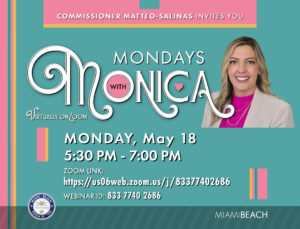 Mondays with Monica virtual meeting before commission 