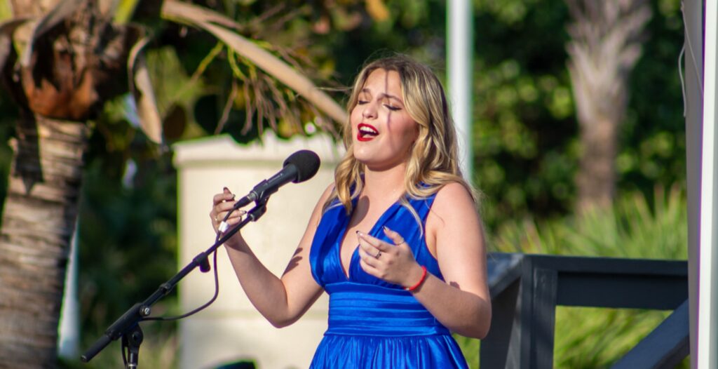 image of woman singing