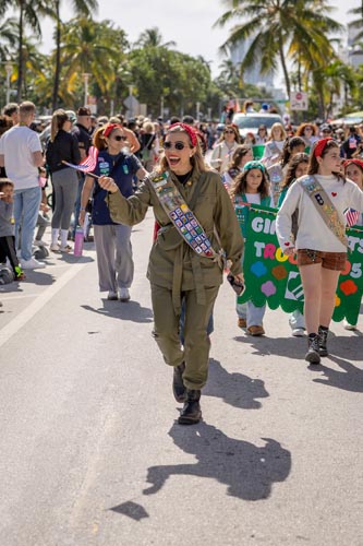 Girl Scouts walking