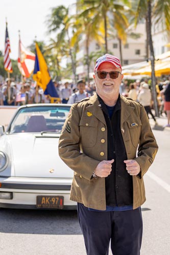 man wearing military jacket