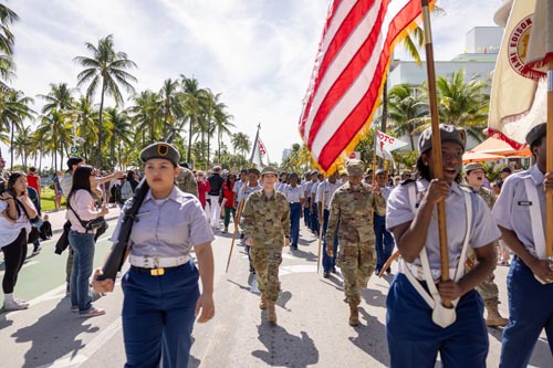 ROTC marching in parade