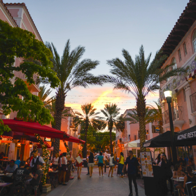 Española Way at sunset