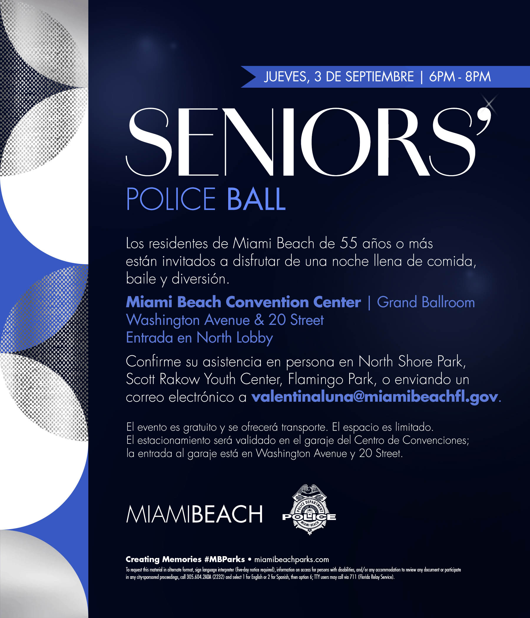 senior police ball flyer in spanish