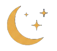 Moon and stars