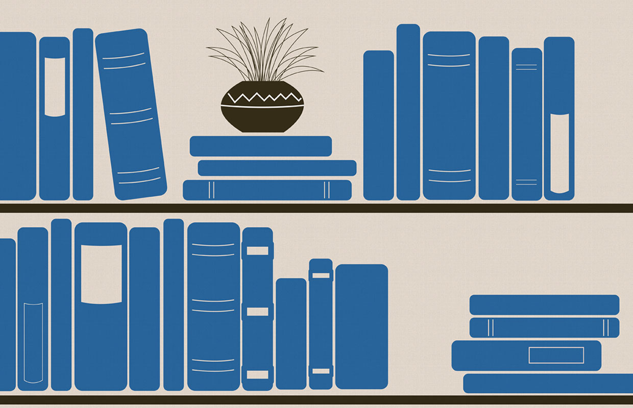 graphic of books on a shelf