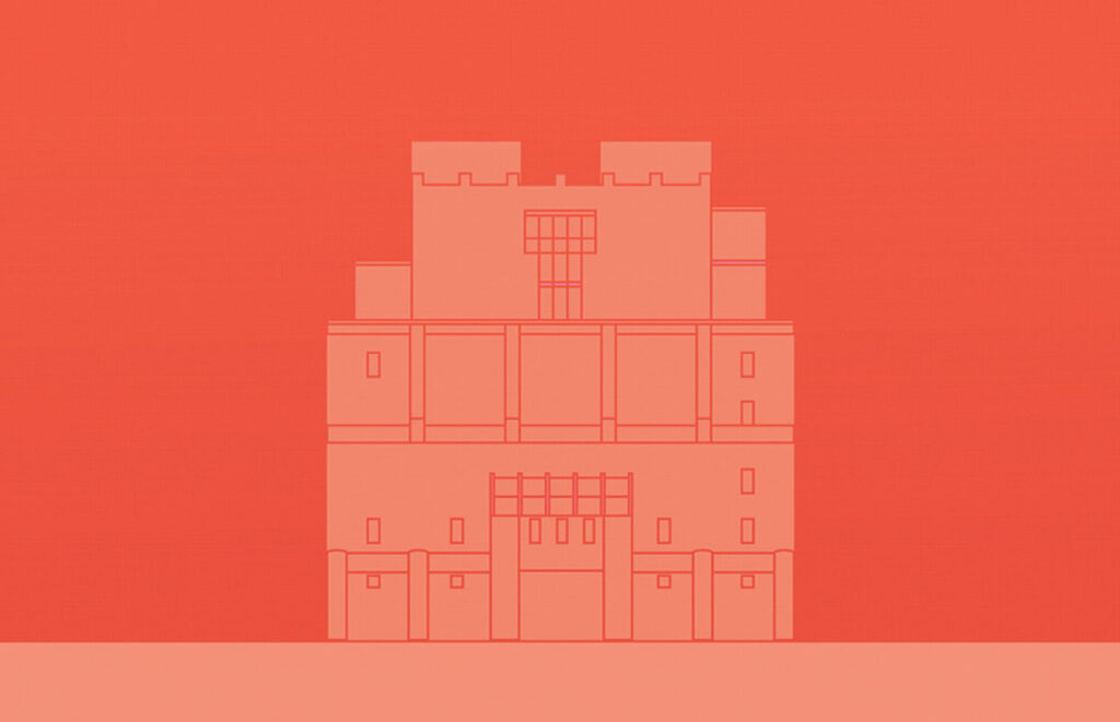outline graphic of the wolfsonian